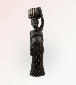 African lady carrier with a baby statue Sculpture