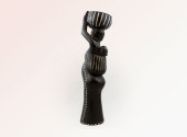 Ebony wood Lady Carrier with baby Statue