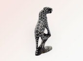 hungry seeking African leopard sculpture