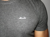 MICOBI fitted grey tee with brocade