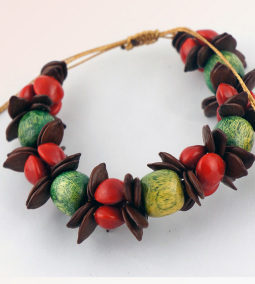 African Coloured Natural seed bangle