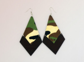 Wooden Camouflage Earrings