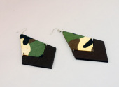 Wooden Camouflage Earrings