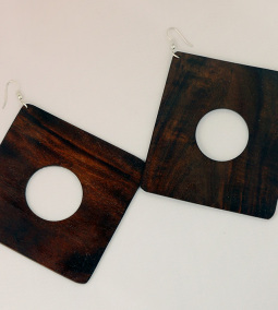 Africa Solid wood Disc Earrings