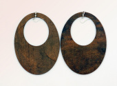 Solid wood Oval Earrings