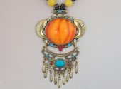 Amber and turquoise necklace