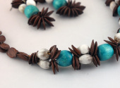 African Natural seed aqua green Necklace And Earring Set